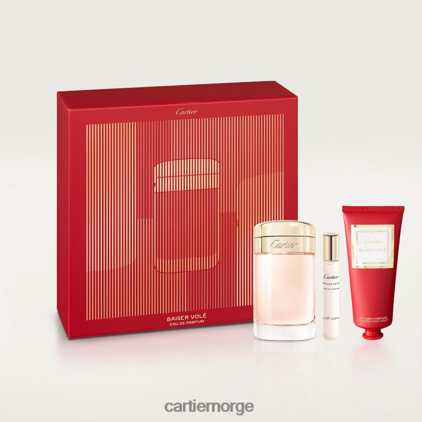 tilbehør Cartier baiser vole gavesett med 100 ml eau de parfum, 10 ml veskespray og 100 ml parfymert bodylotion stilig F4466N1832