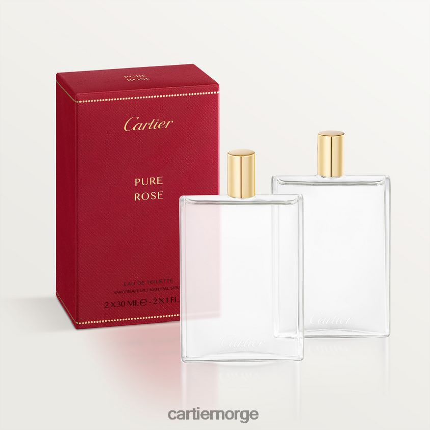 tilbehør Cartier les necessaires a parfum pure rose eau de toilette refill pack 2x30 ml stilig F4466N1897