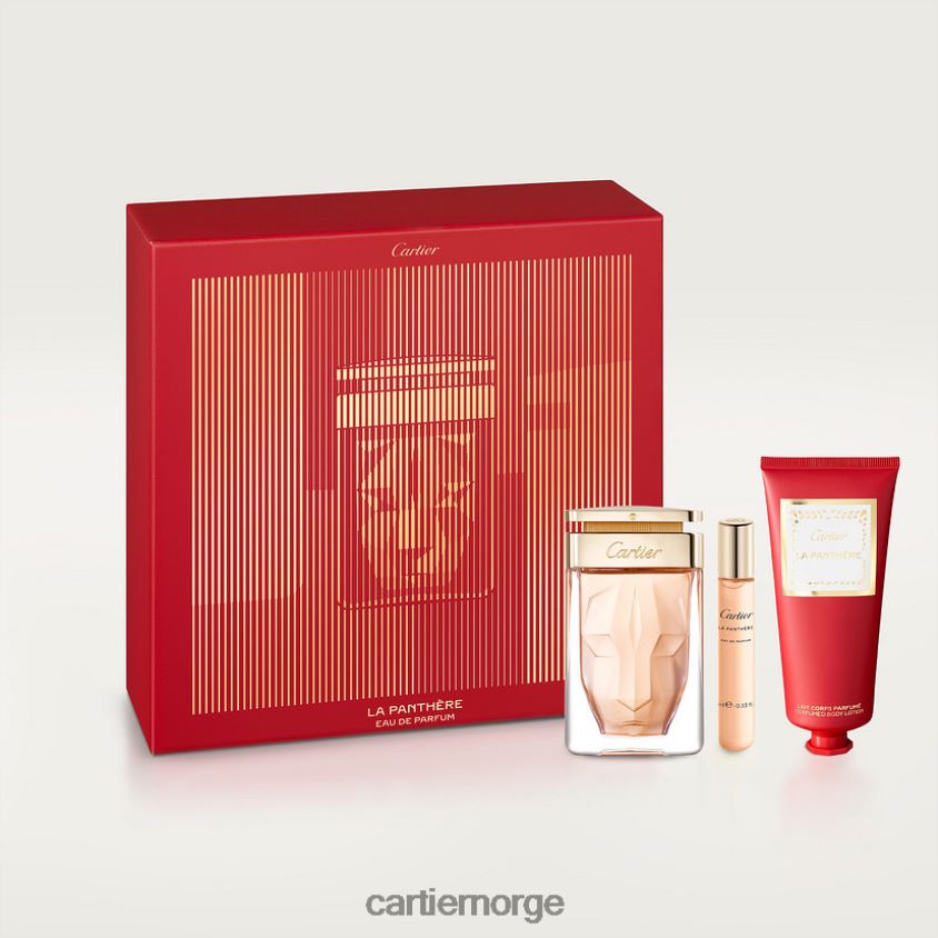 tilbehør Cartier la panthere gavesett med 75 ml eau de parfum, 10 ml veskespray og 100 ml parfymert bodylotion. stilig F4466N1833