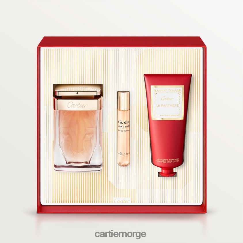 tilbehør Cartier la panthere gavesett med 75 ml eau de parfum, 10 ml veskespray og 100 ml parfymert bodylotion. stilig F4466N1833