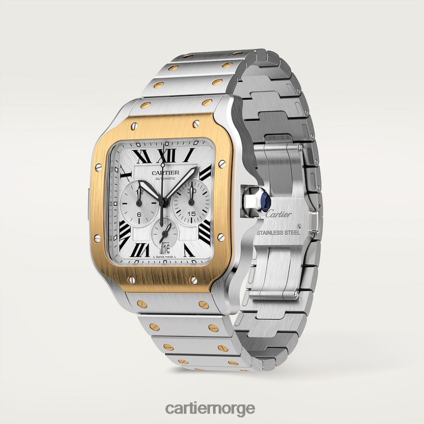 tilbehør Cartier santos kronografklokke stilig F4466N886
