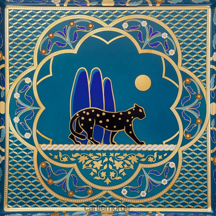 kunsten å bo hjemme Cartier pantere nipsbrett, medium modell stilig F4466N1649