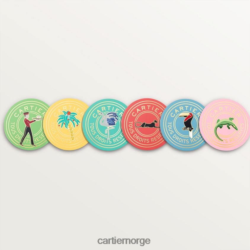 kunsten å bo hjemme Cartier sett med seks karakterer og dalbaner stilig F4466N1668