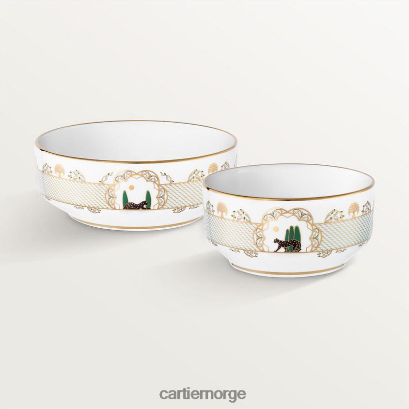 kunsten å bo hjemme Cartier sett med to panterboller stilig F4466N1632