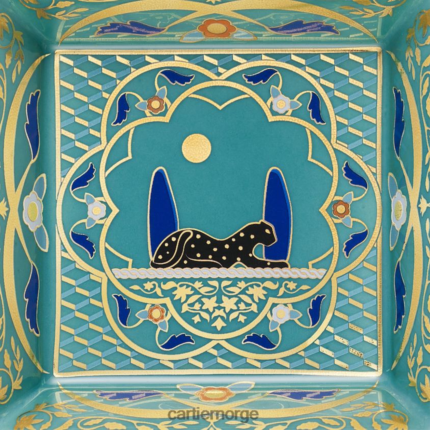 kunsten å bo hjemme Cartier sett med to pantere nipsbrett, liten modell stilig F4466N1648