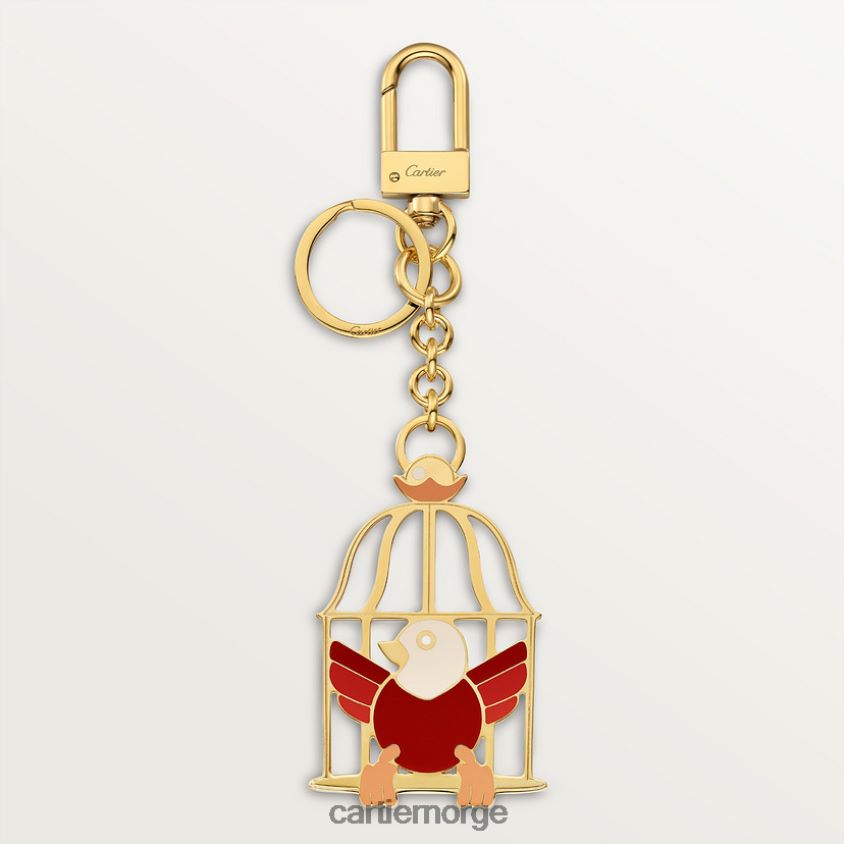 kunsten å bo hjemme Cartier diabolo nøkkelring med frigjort fuglemotiv stilig F4466N1505
