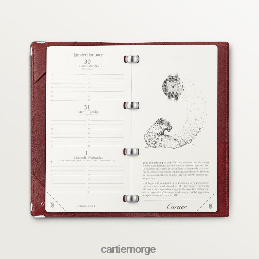 kunsten å bo hjemme Cartier lommedagbok stor modell, must stilig F4466N1259