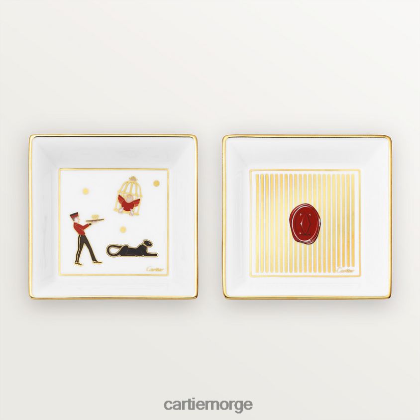 kunsten å bo hjemme Cartier sett med to diabolo nipsbrett, liten modell stilig F4466N1620