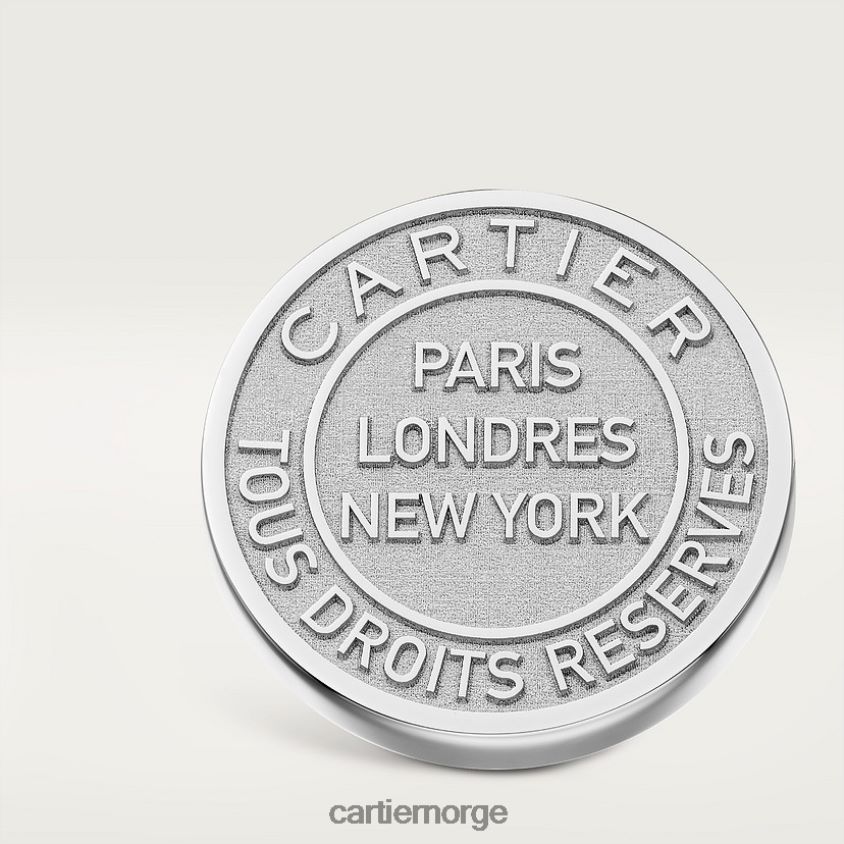 tilbehør Cartier doble mansjettknapper med sølvstempelmotiv. stilig F4466N1397