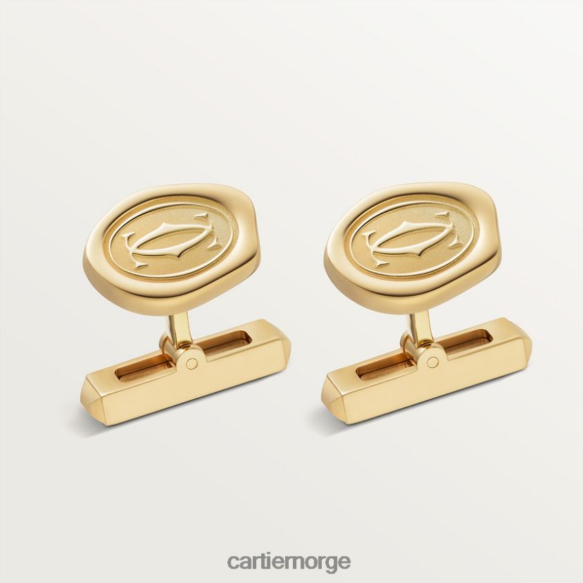 tilbehør Cartier mansjettknapper med voksforseglingsmotiv stilig F4466N1420