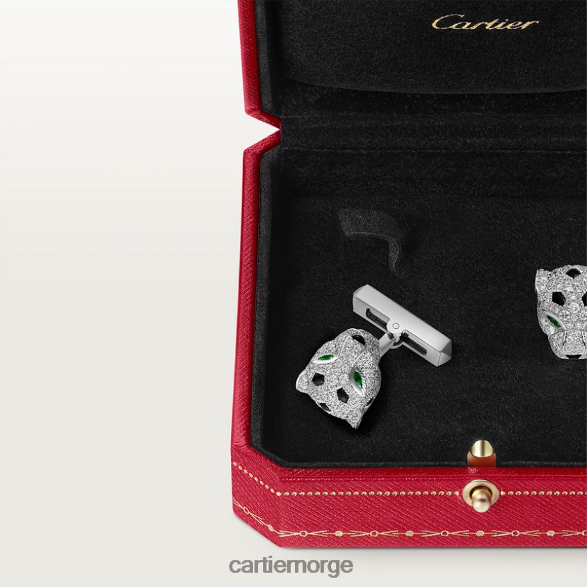 tilbehør Cartier panter mansjettknapper stilig F4466N1476