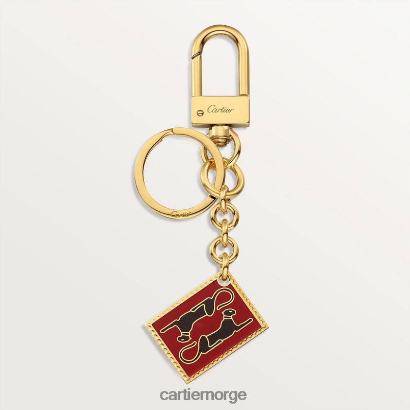 tilbehør Cartier diabolo nøkkelring med Panthere stempel motiv stilig F4466N1488