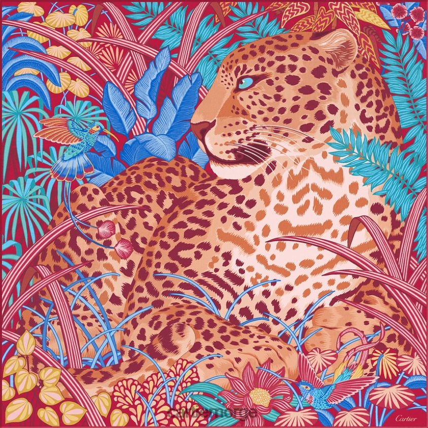 tilbehør Cartier Panther in the jungle motiv square 90 stilig F4466N1346