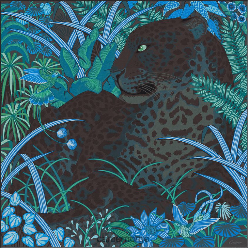 tilbehør Cartier Panther in the jungle motiv square 90 stilig F4466N1355