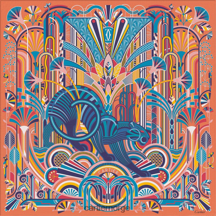 tilbehør Cartier Panthere art deco motiv square 90 stilig F4466N1356