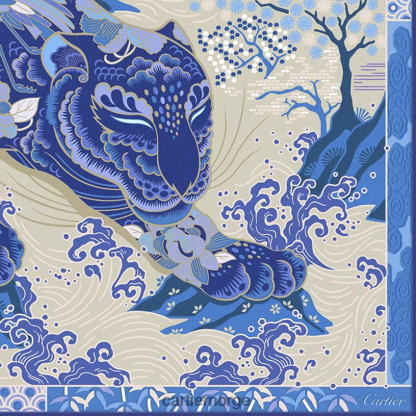 tilbehør Cartier kvadrat med pantertrykk stilig F4466N1304