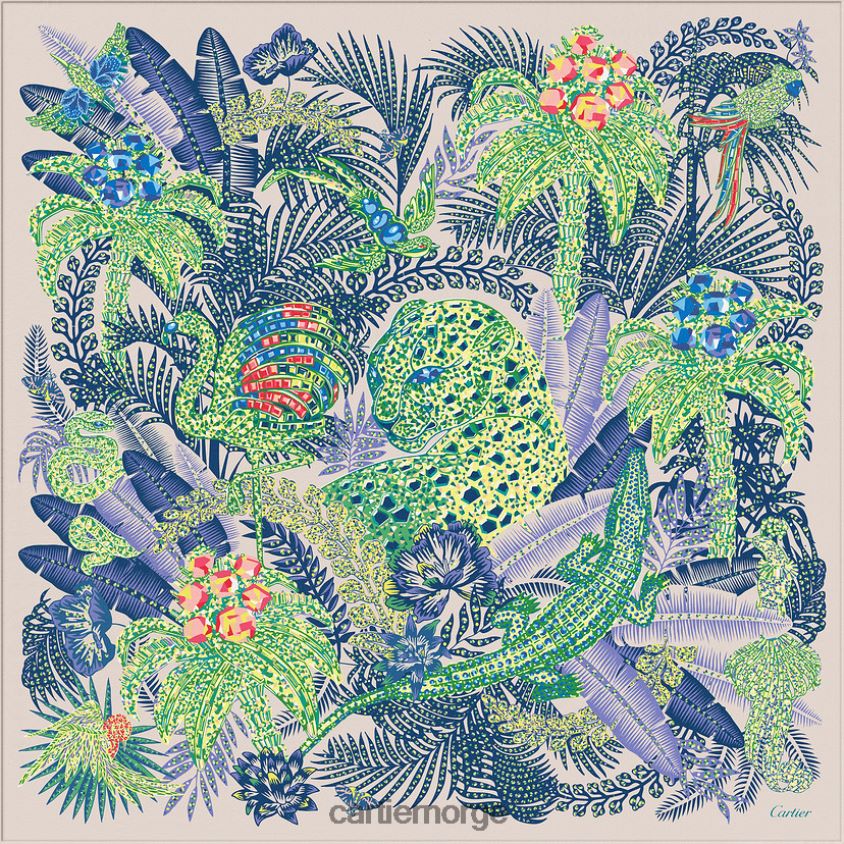 tilbehør Cartier panter jungel motiv kvadrat 90 stilig F4466N1347