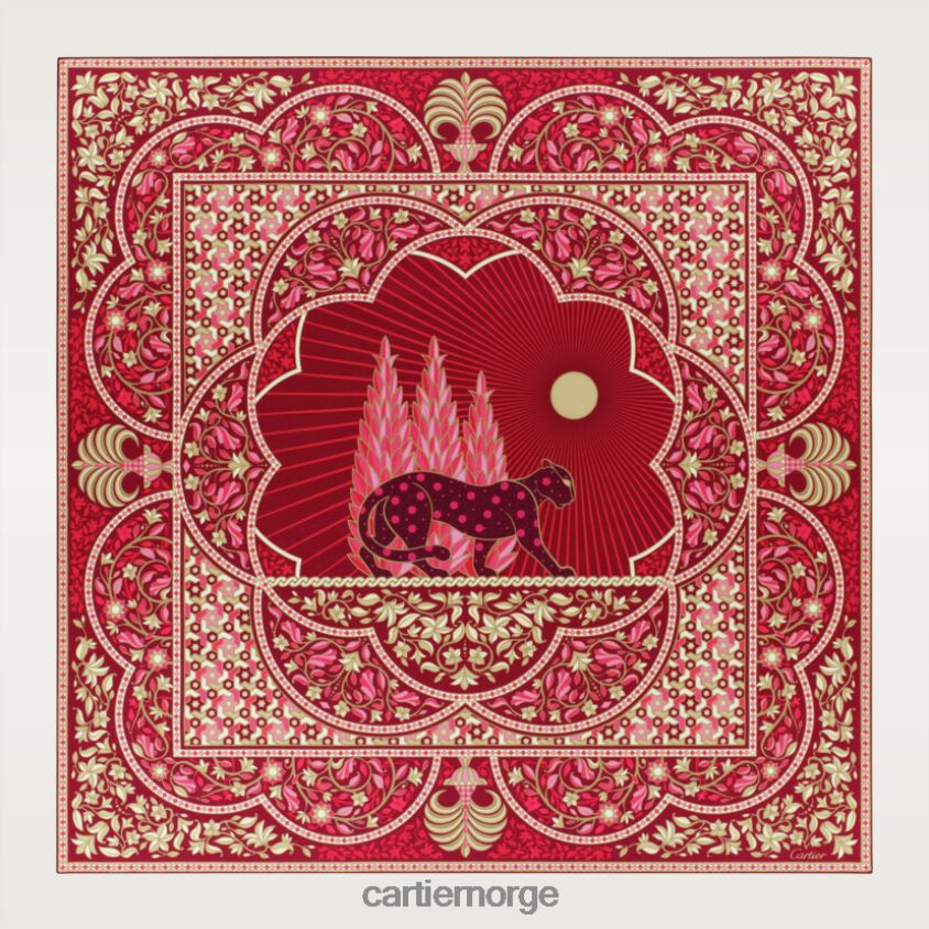 tilbehør Cartier panthere arabesques 140 cm sjal stilig F4466N1314