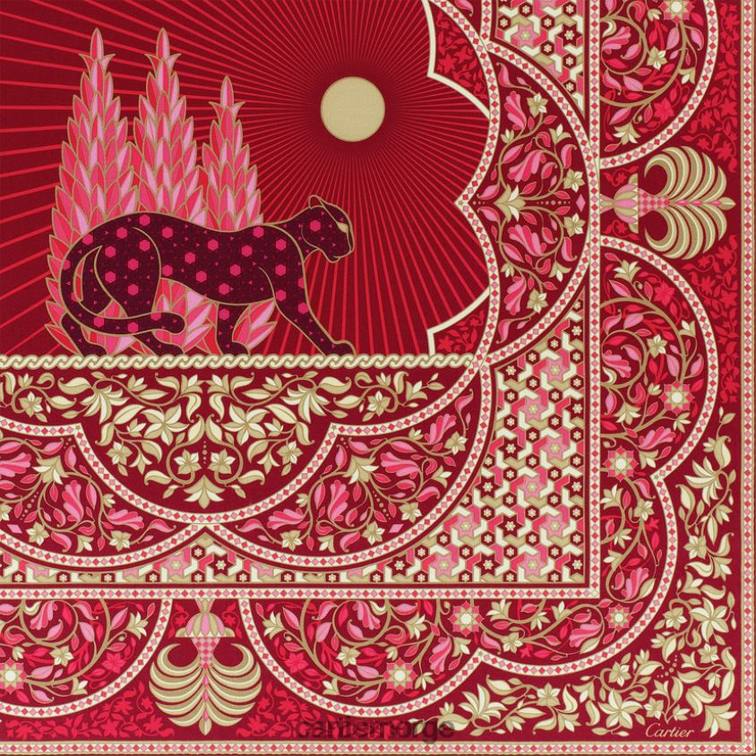 tilbehør Cartier panthere arabesques 140 cm sjal stilig F4466N1314