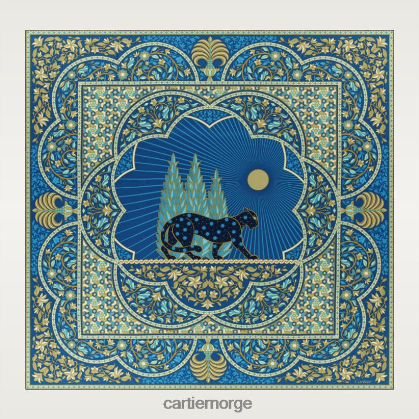 tilbehør Cartier panthere arabesques 140 cm sjal stilig F4466N1338