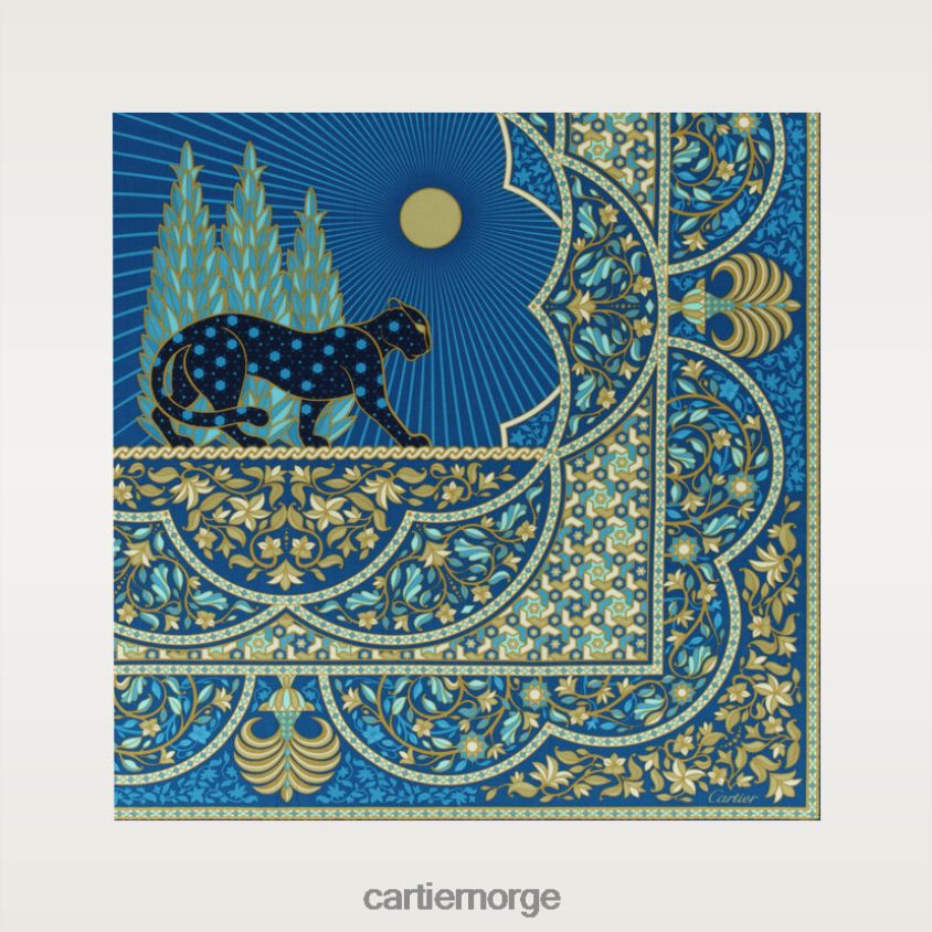 tilbehør Cartier panthere arabesques 140 cm sjal stilig F4466N1338