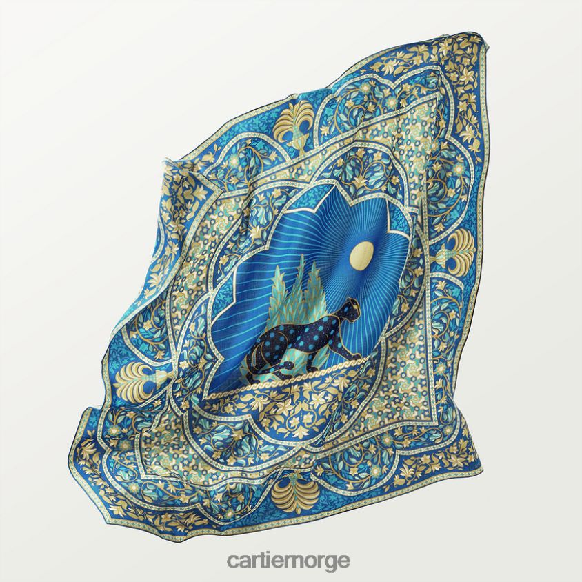 tilbehør Cartier panthere arabesques 140 cm sjal stilig F4466N1338
