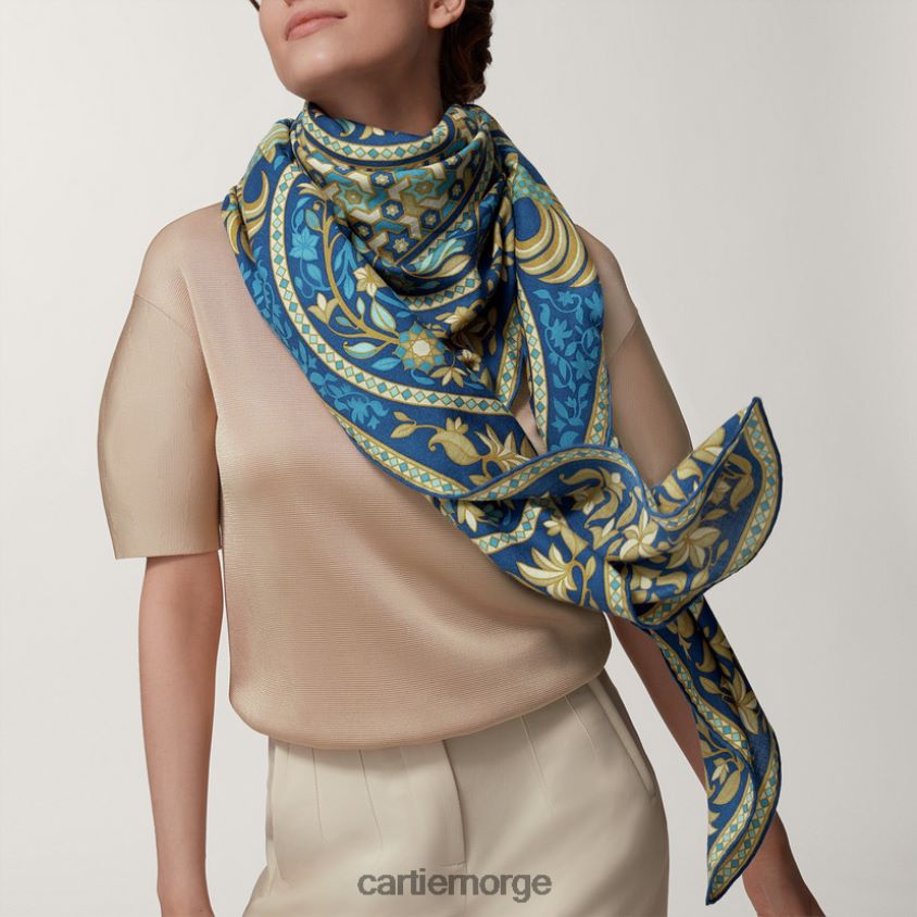 tilbehør Cartier panthere arabesques 140 cm sjal stilig F4466N1338