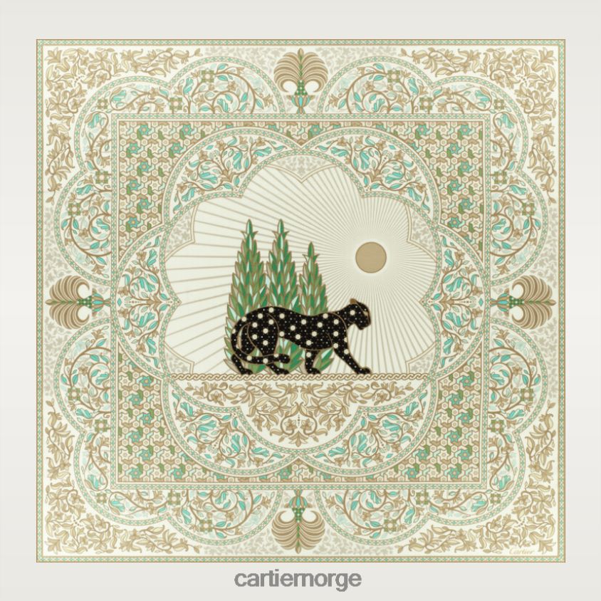 tilbehør Cartier panthere arabesques 140 cm sjal stilig F4466N1359