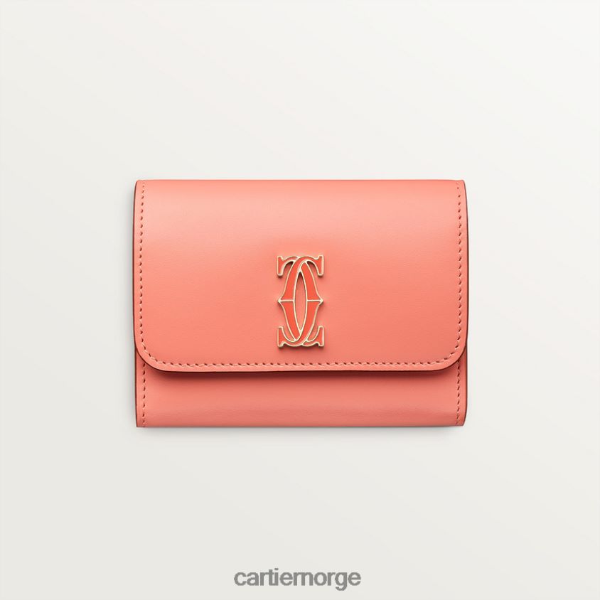 tilbehør Cartier dobbel c små lærvarer, lommebok stilig F4466N1225