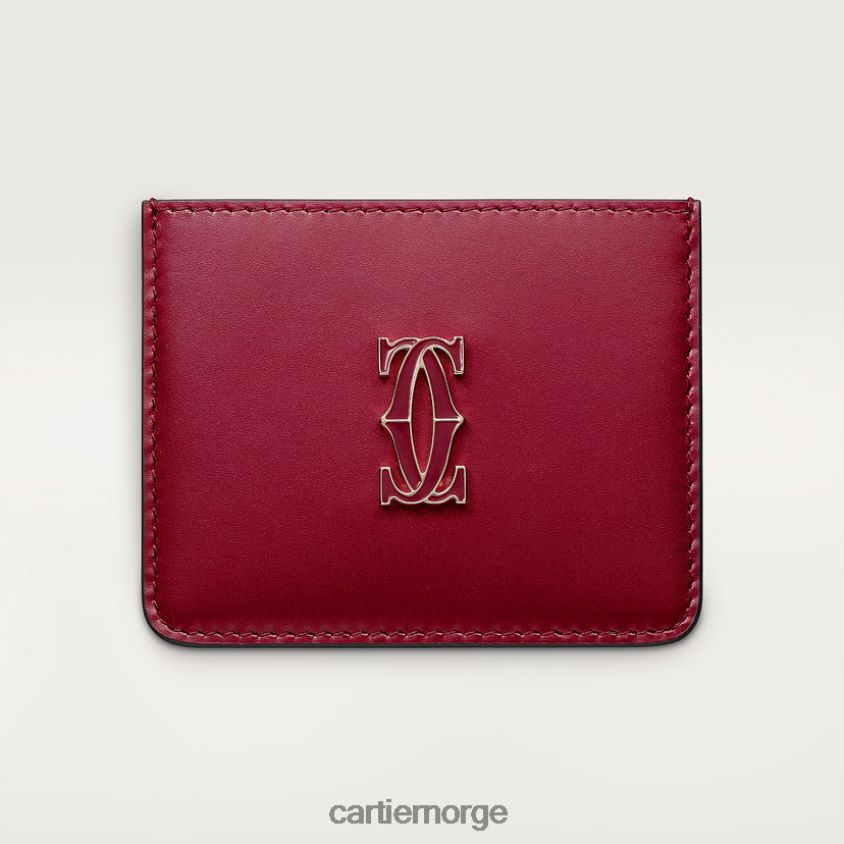tilbehør Cartier enkel kortholder, dobbel c stilig F4466N1172
