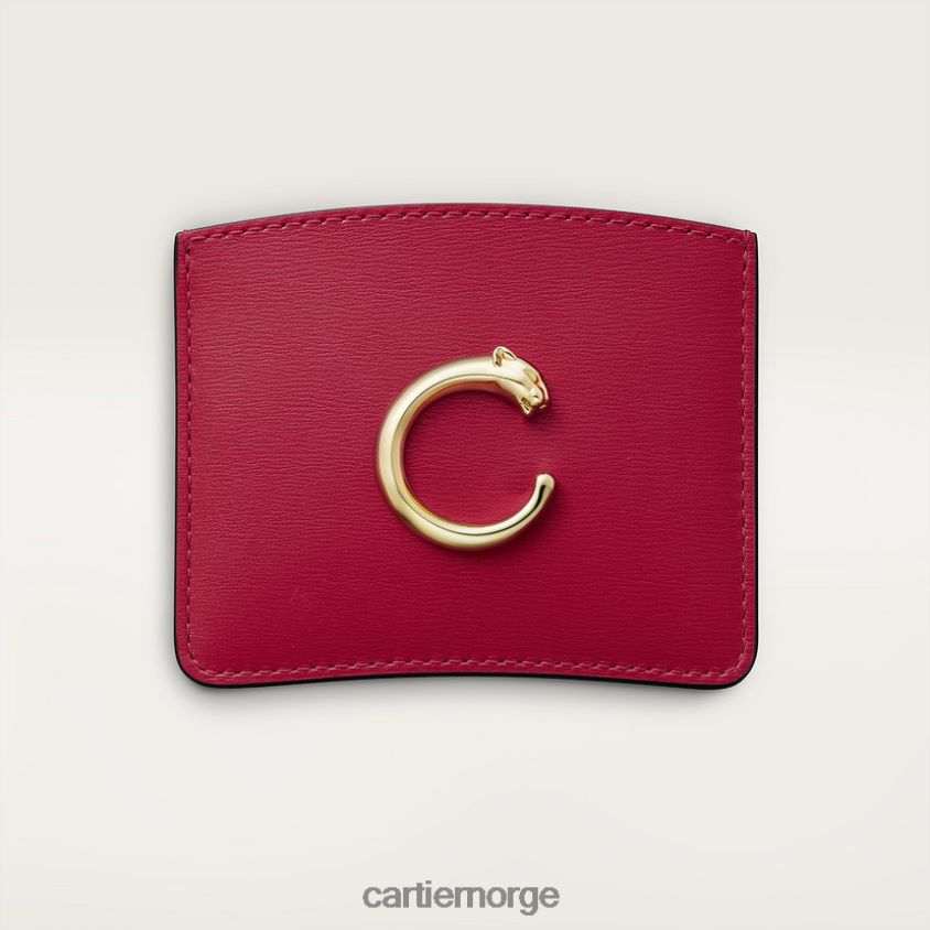 tilbehør Cartier enkel kortholder, panter stilig F4466N1113