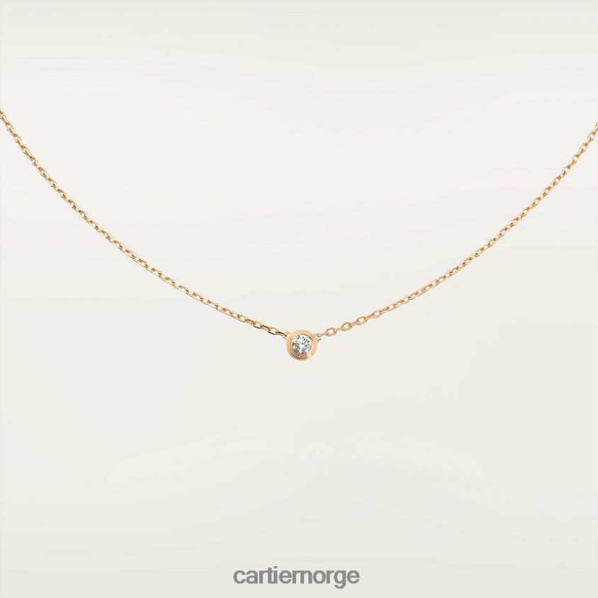 smykker Cartier d'amour halskjede, liten modell gult gull F4466N493