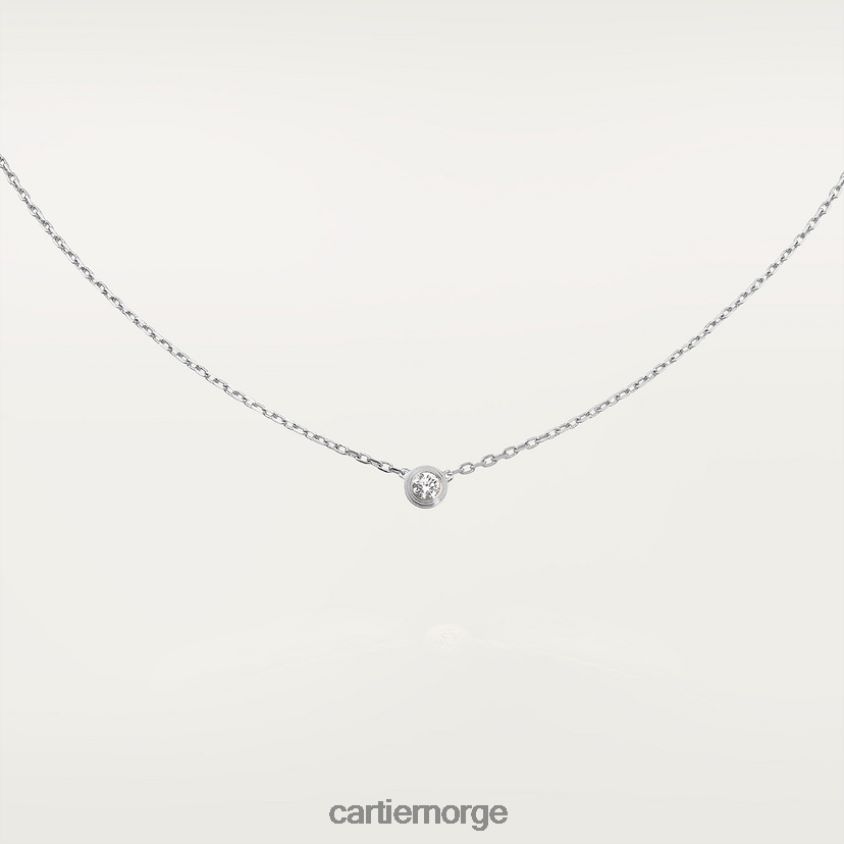 smykker Cartier d'amour halskjede, liten modell hvitt gull F4466N495