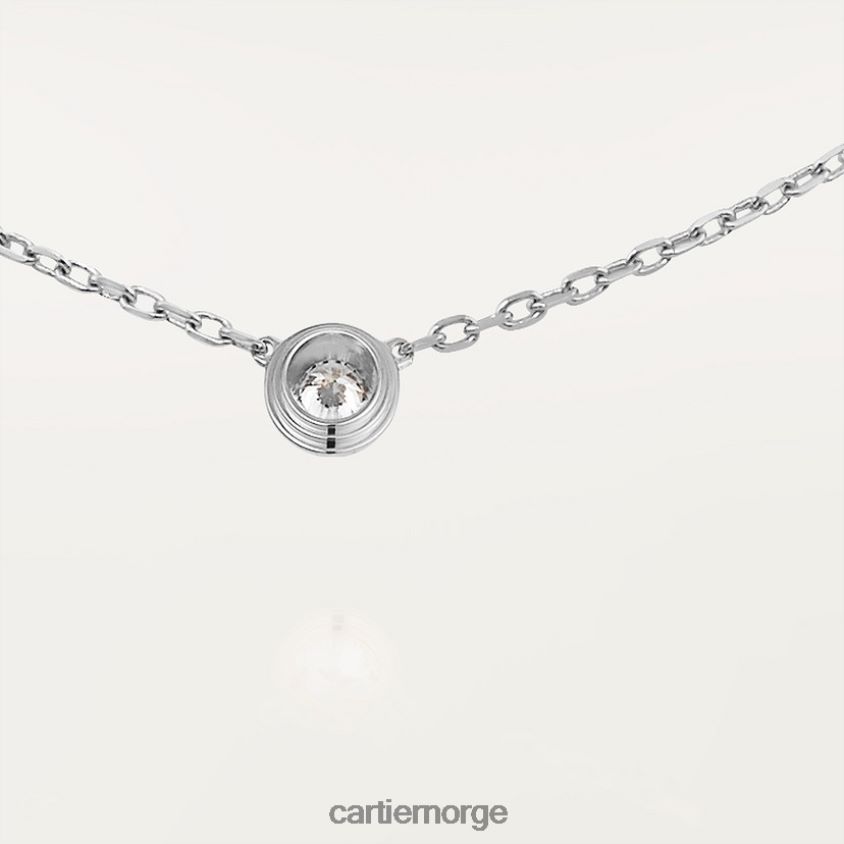 smykker Cartier d'amour halskjede, liten modell hvitt gull F4466N495