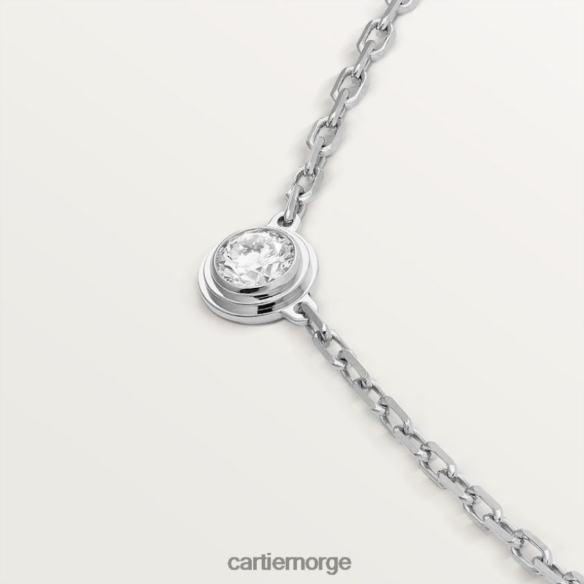 smykker Cartier d'amour halskjede, liten modell hvitt gull F4466N495