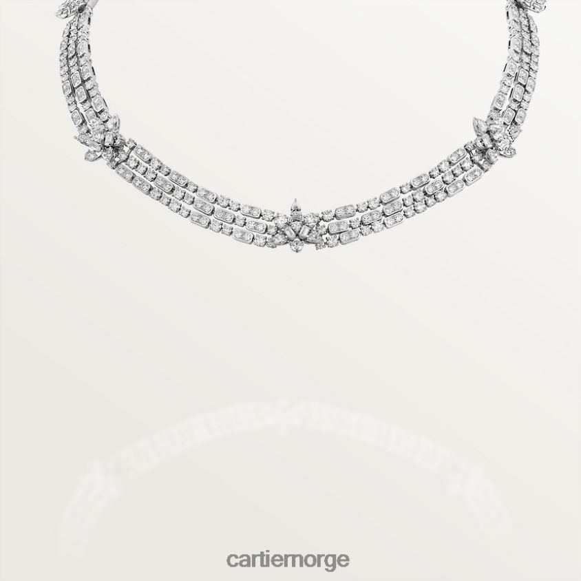smykker Cartier diamant samling halskjede stilig F4466N576