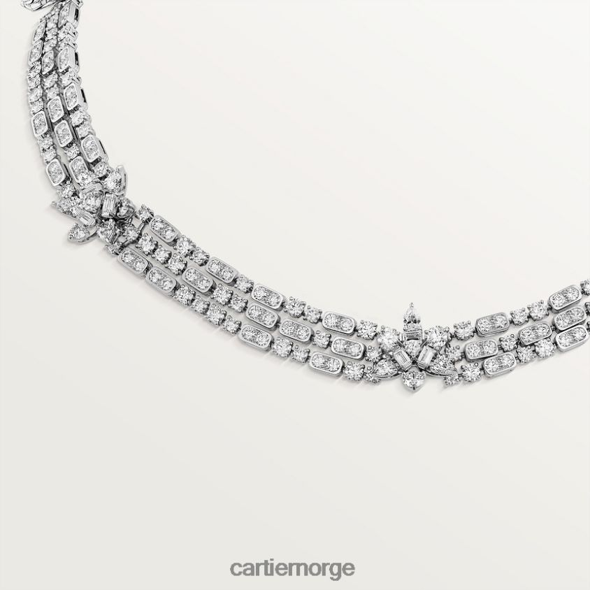 smykker Cartier diamant samling halskjede stilig F4466N576