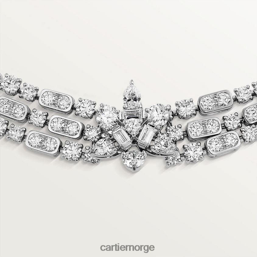 smykker Cartier diamant samling halskjede stilig F4466N576