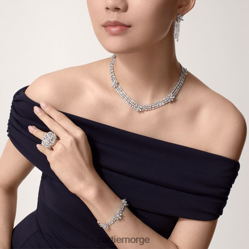 smykker Cartier diamant samling halskjede stilig F4466N576