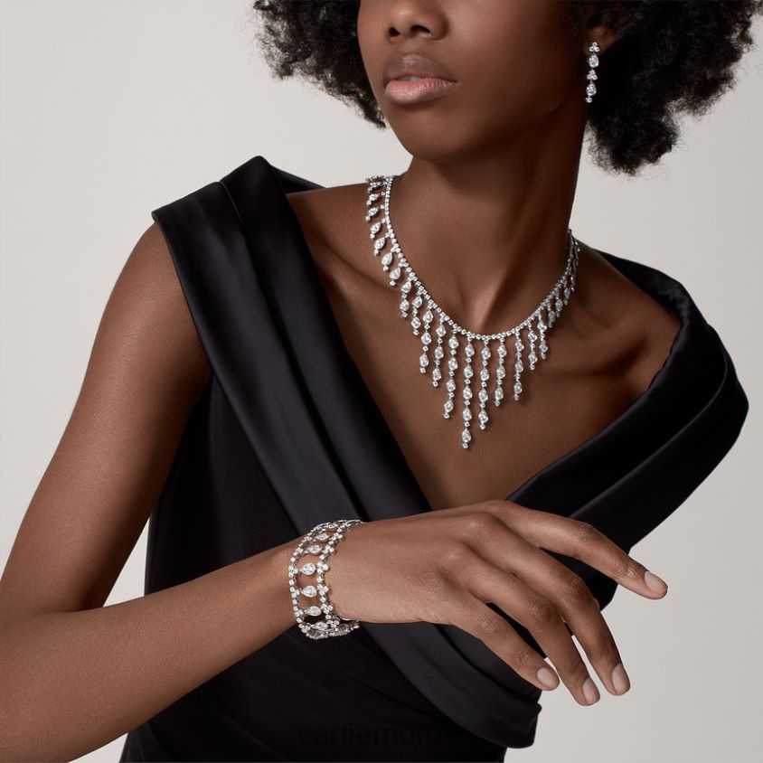 smykker Cartier diamant samling halskjede stilig F4466N579