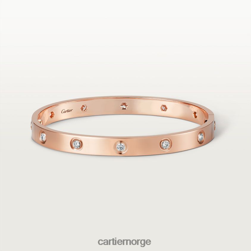 smykker Cartier kjærlighetsarmbånd, 10 diamanter Rose gull F4466N177
