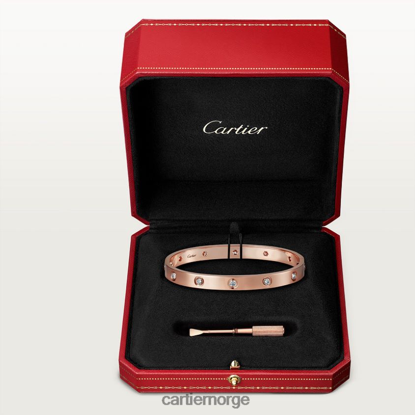 smykker Cartier kjærlighetsarmbånd, 10 diamanter Rose gull F4466N177
