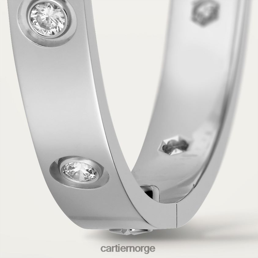 smykker Cartier kjærlighetsarmbånd, 10 diamanter hvitt gull F4466N179
