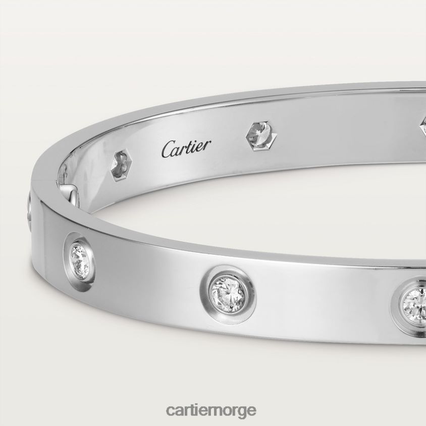 smykker Cartier kjærlighetsarmbånd, 10 diamanter hvitt gull F4466N179