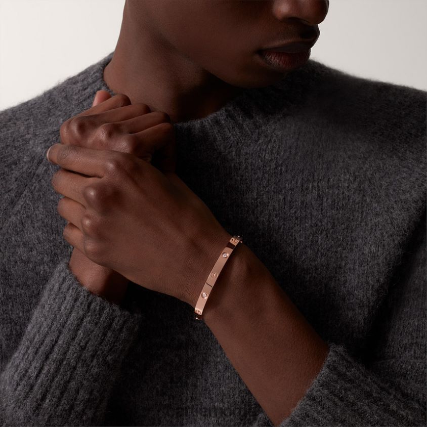 smykker Cartier kjærlighetsarmbånd, 4 diamanter Rose gull F4466N176