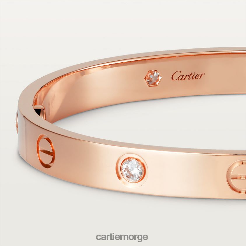 smykker Cartier kjærlighetsarmbånd, 4 diamanter Rose gull F4466N176