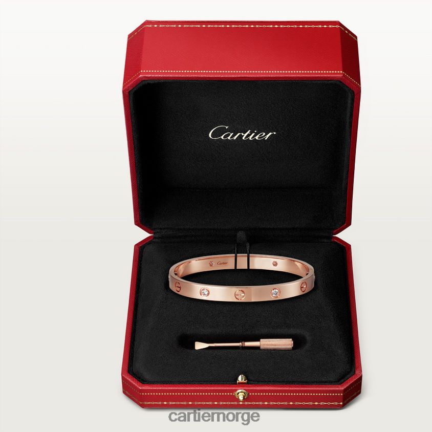 smykker Cartier kjærlighetsarmbånd, 4 diamanter Rose gull F4466N176