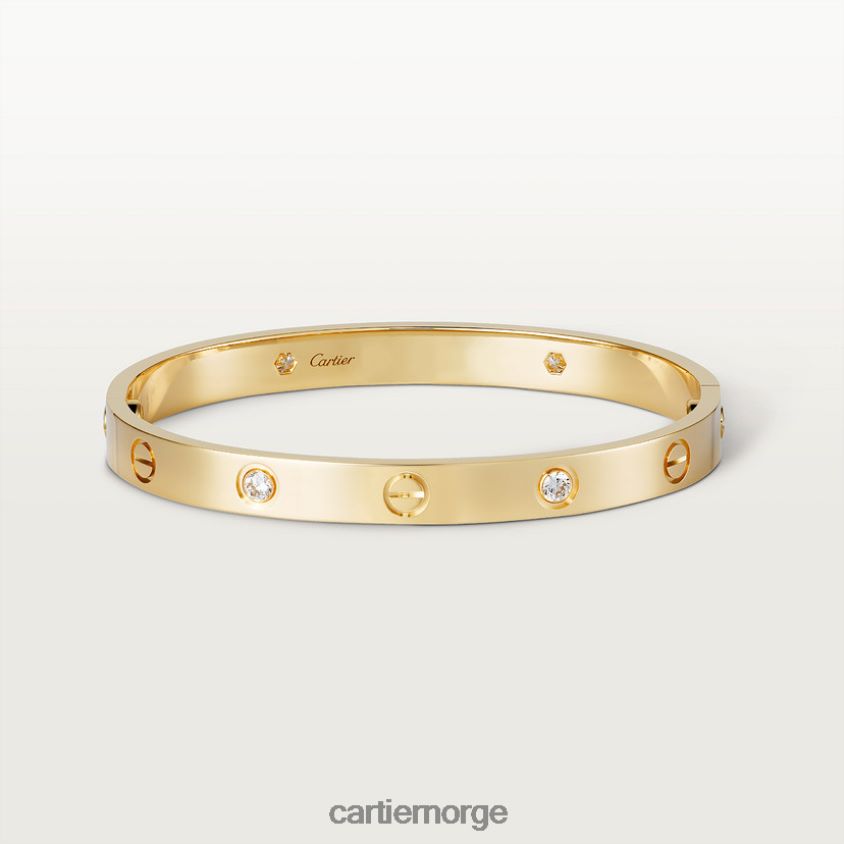 smykker Cartier kjærlighetsarmbånd, 4 diamanter gult gull F4466N164