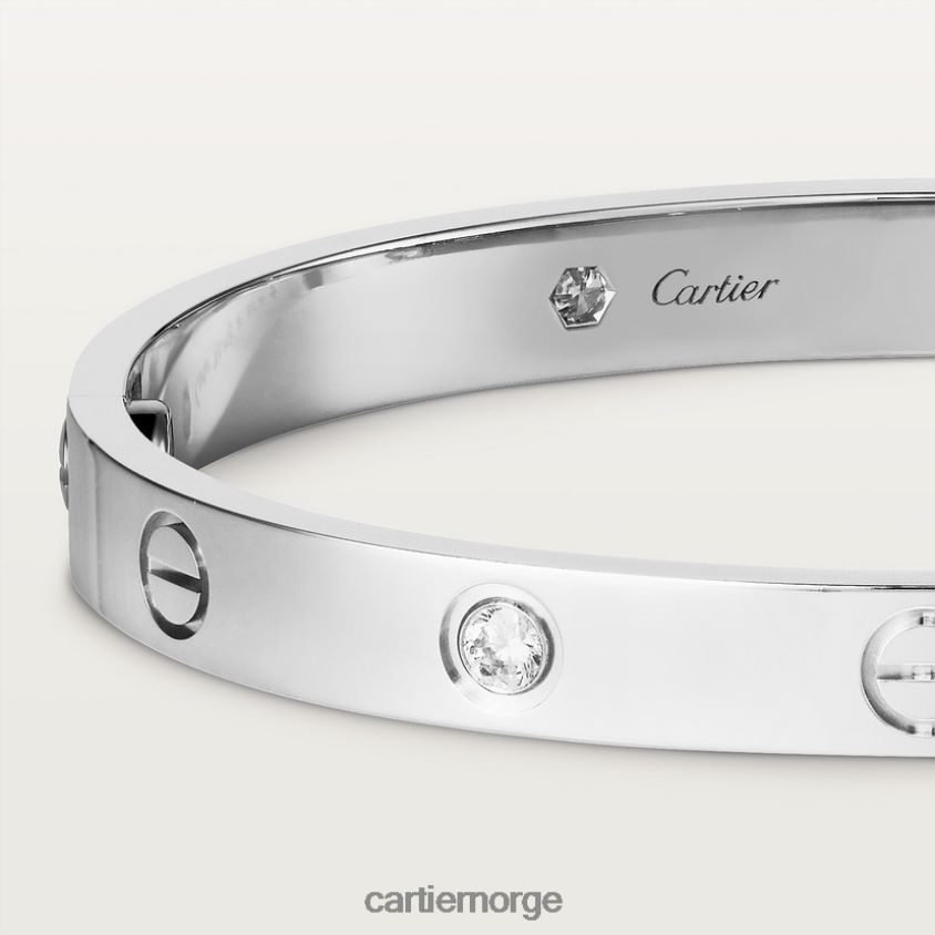 smykker Cartier kjærlighetsarmbånd, 4 diamanter hvitt gull F4466N163