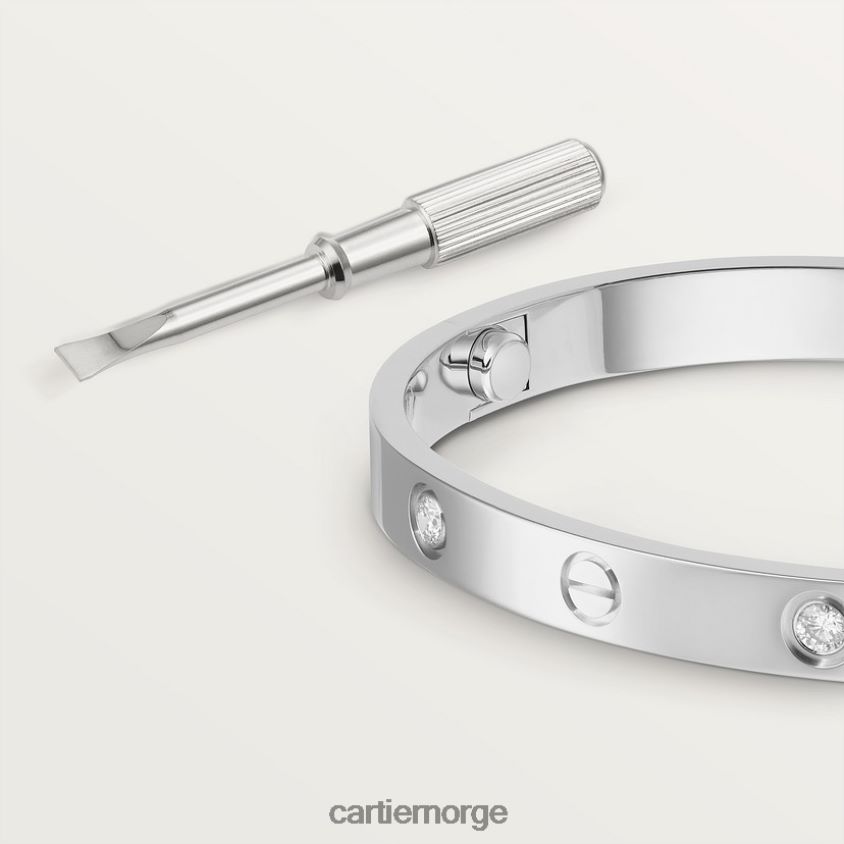 smykker Cartier kjærlighetsarmbånd, 4 diamanter hvitt gull F4466N163